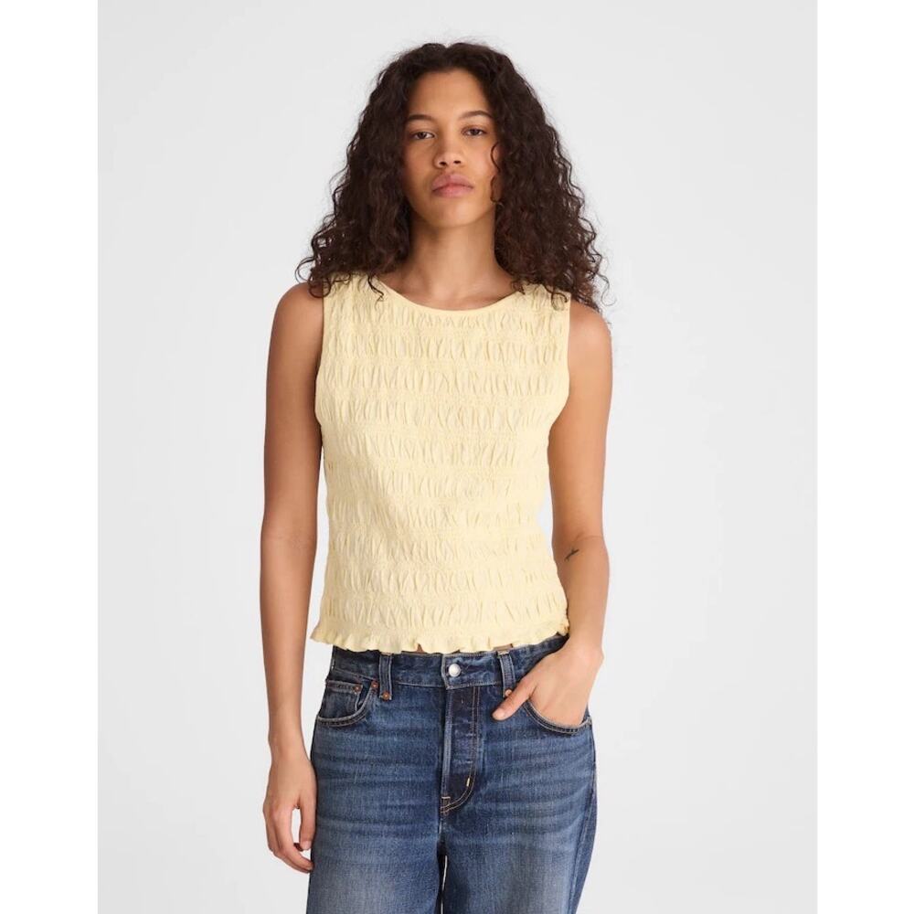 Madewell Smocked Boatneck Tank